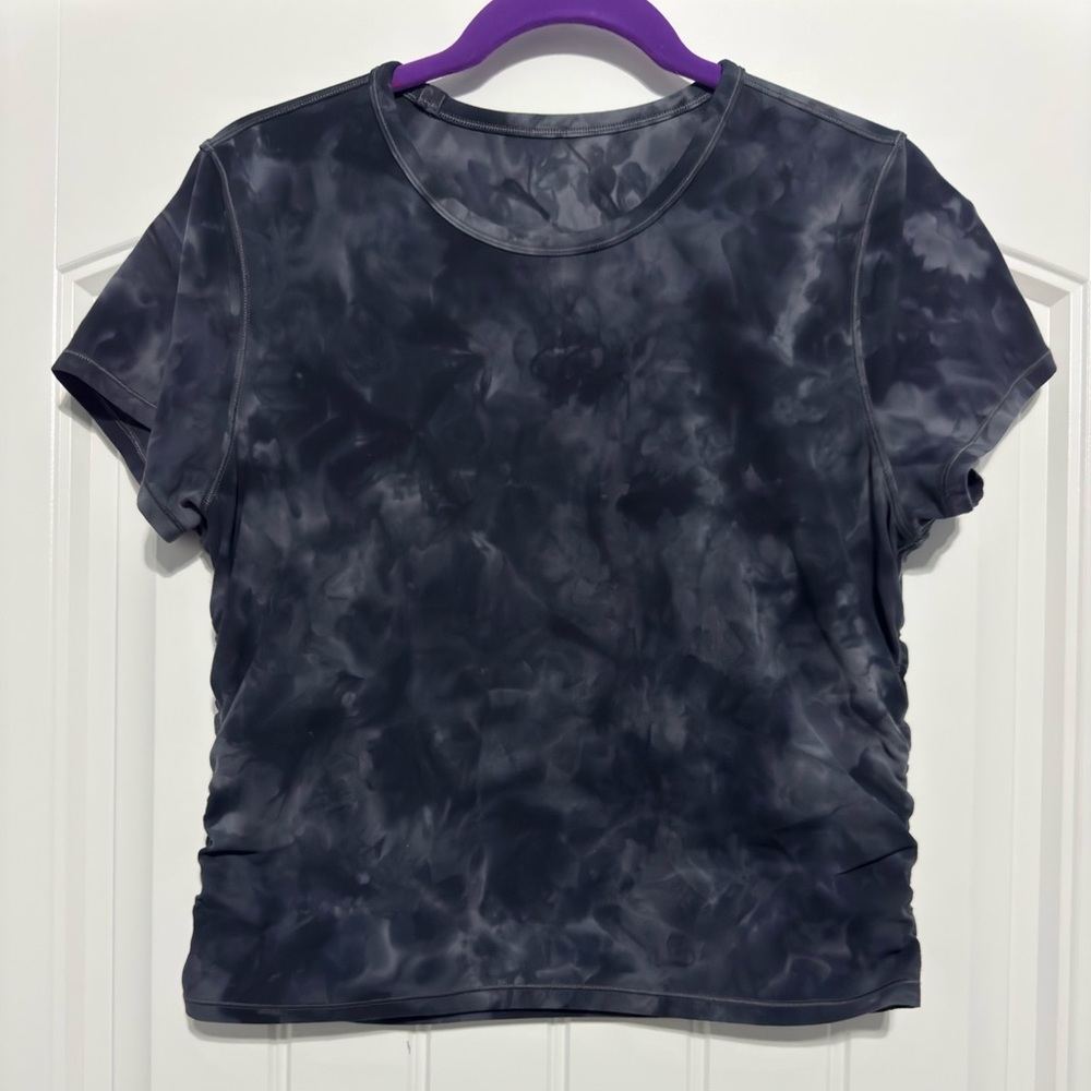 Lululemon All It Takes Short Sleeve in Diamond Dye Pitch Grey Graphite Grey